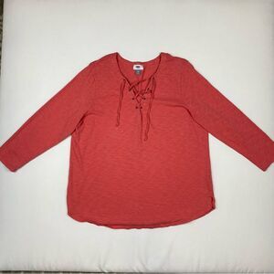 Old Navy Three Quarter Length Sleeve Tie Front Shirt